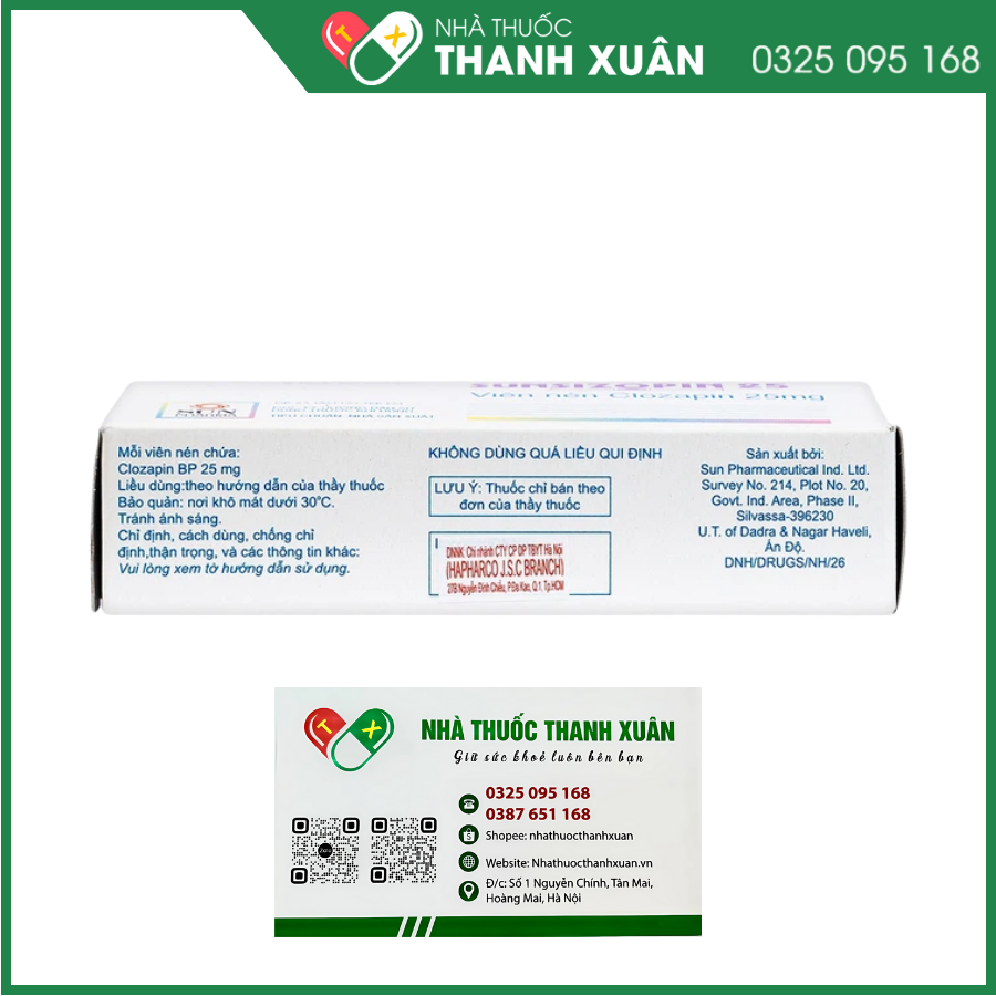 Sunsizopin 25 mg điều trị chứng tâm thần phân liệt